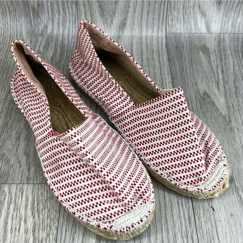 Cousu Main Red and White Espadrilles